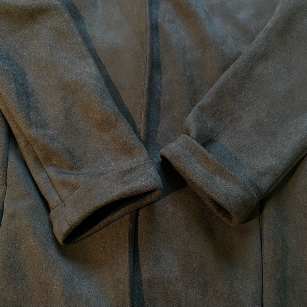 HAVE Los Angeles Long Open Cardigan Coat Small Olive green Trendy‎ Pockets - Picture 5 of 10